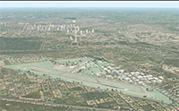 Aerial view of ribeirao and the surrounding city.