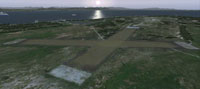 Aerial view of Robben Island Airstrip scenery.