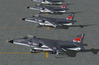 Screenshot of Royal Navy BAe Sea Harrier Squadron on the ground.