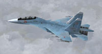 Screenshot of Russian Air Force Sukhoi Su-30 SM in flight.