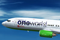 Screenshot of Boeing 737-800 in "Oneworld" special livery.