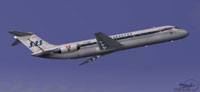 Screenshot of SAS Douglas DC-9-41 in flight.