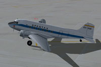 Screenshot of SPANTAX Douglas DC-3 on the ground.