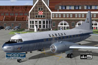 Screenshot of Sabena Convair CV-240 on the ground (front left).