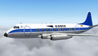 Screenshot of Saeta Air Ecuador Vickers Viscount in flight.