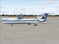 Screenshot of Sayakhat Airlines T154 on the ground.