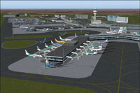 Aerial view of Schiphol Int'l Airport.