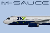 Profile view of Sky Airline Airbus A320.