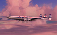 Screenshot of Slick Airways Lockheed Connie in flight.