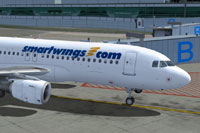Screenshot of Smart Wings Airbus A320 on the ground.