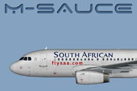 Side view of South African Airways Airbus A319.