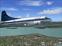 Screenshot of Southeast Airlines Martin 404 in flight.