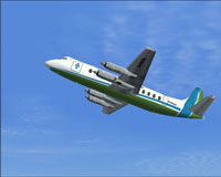 Screenshot of Southern International Viscount 807 in flight.