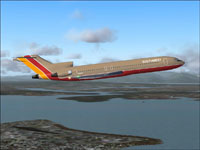 Screenshot of Southwest Airlines Boeing 727-227 in flight.