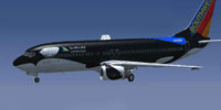 Screenshot of Southwest Airlines Boeing 737-800 in "Shamu" livery.