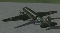 Screenshot of Soviet Air Force Li-2 on the ground.