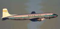 Screenshot of Spantax Douglas DC-6 in flight.