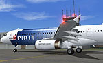 Screenshot of Spirit Airlines Airbus A321-211 on the ground.