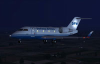 Screenshot of Stellweg Airlines Bombardier CL604 in the air.