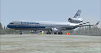 Screenshot of Stellweg Airlines McDonnell MD-11 on the ground.