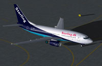 Sterling Boeing 737-800 on the ground.