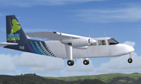 Screenshot of Stewart Island Britten Norman Islander in flight.