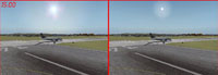 Comparison image showing the sun at 3pm. (Left: with tweak. Right: default.)