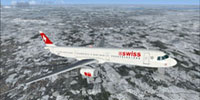 Screenshot of Swiss Airbus A321 in flight.