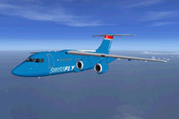 Screenshot of Swissfly Virtual Airways Avro RJ100 in flight.
