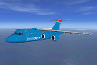Screenshot of Swissfly Virtual Airways BAe Avro RJ100 in flight.