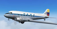 Screenshot of TAME Ecuador Douglas DC-3 in flight.