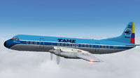 Screenshot of TAME Ecuador Lockheed L-188 Electra in flight.