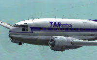 Screenshot of TAN Airlines Curtiss C-46 in the air.