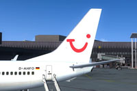 Screenshot of the new tail detail of the TUIfly Boeing 737-800 WL.