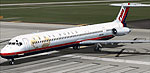 Screenshot of TWA McDonnell Douglas MD-82 on runway.