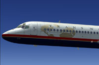 Screenshot of TWA "New" Douglas DC-9-30 with corrected textures.