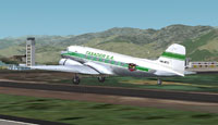 Screenshot of Taxader-Colombia Douglas DC-3 taking off.