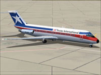 Screenshot of Texas Int'l Douglas DC-9-10 on the ground.