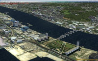 Aerial view of The Thames barrier.