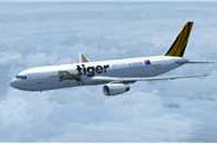 Screenshot of Tiger Airways Australia Boeing 767-300 in flight.