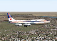 Screenshot of Trans Arabian Air Transport 707-321C in flight.