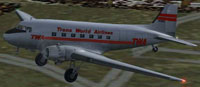 Screenshot of Trans World Airways Douglas DC-3 in the air.