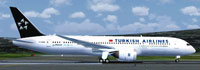 Side view of Turkish Airlines Boeing 787-8 on runway.