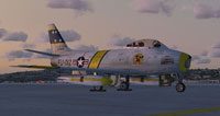Screenshot of US Air Force F-86 Sabre NX186AM on the ground.