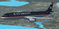 Screenshot of US Airways Airbus A321 in flight.