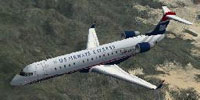Screenshot of US Airways Express Bombardier CRJ-700 in flight.