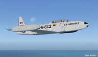 Screenshot of USAF Lockheed T-33 TR-612 in flight.