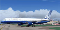 Screenshot of United Airlines Boeing 757-222 on the ground.