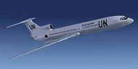 Screenshot of United Nations Tupolev Tu-154B2 in flight.