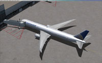 Screenshot of Boeing 767-400 at the gate.